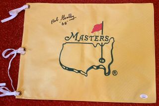 Masters Winner Bob Goalby Signed Masters Flag Jsa Autograph Authentic