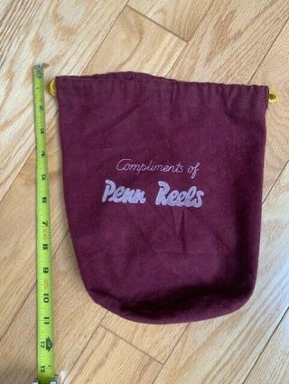 Vtg Compliments Of Penn Reels Bag Pouch