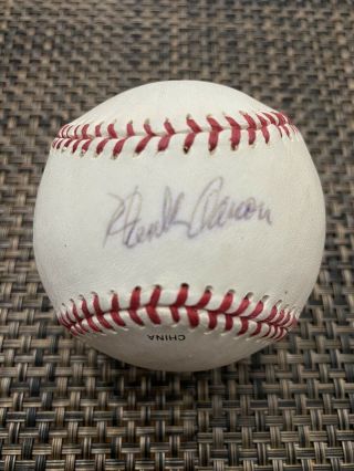 Hank Aaron Autographed Official National League Baseball Certified