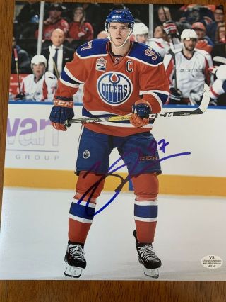 Edmonton Oilers Connor Mcdavid Autographed Hand Signed 8x10 Nhl Photo W/coa
