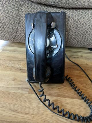 Vintage Bell Systems Western Electric Black Rotary Wall Telephone