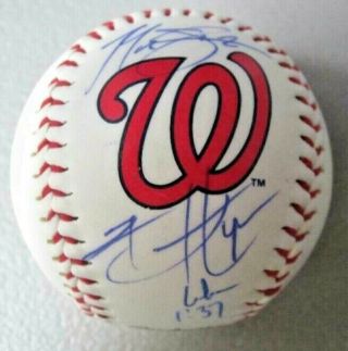 Bryce Harper Max Sherzer Washington Nationals Autographed Hand Signed Baseball