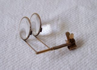 Vtg B&l Bausch & Lomb 4x - 7x Gold - Tone Clip - On Eyeglass Double Magnifier Loupe