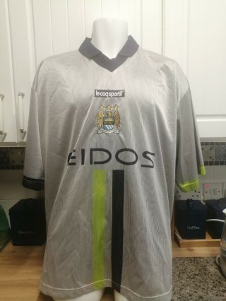 Vintage Manchester City Away Shirt Le Coq Sportif Eidos 1999/2001 Size 46/48