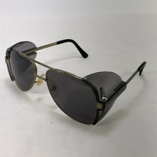 Vintage Crew Engineer Z87 147MM Gold Toned Aviator Rim Tinted Safety Glasses 3