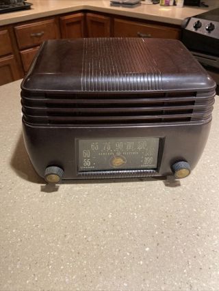 Vintage General Electric Ge Am Bakelite Radio Model 201 1940’s Non