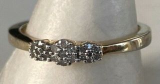 Pretty Vintage Diamond Ring Sterling Silver 9ct Gold Plated