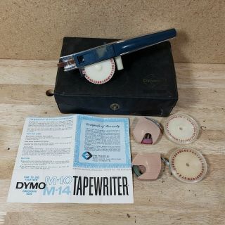 Vintage Dymo M - 10 Label Maker Tapewriter Set In Case 1966