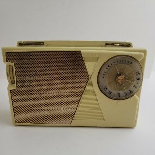 Ge General Electric Vintage P - 808b White All Transistor Am Radio