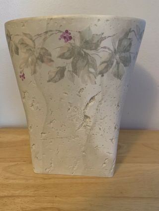 Vintage Croscill Ivy Bath Accessory Cheri Blum Waste Basket Hand Painted