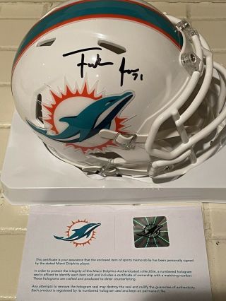 Frank Gore Miami Dolphins Autographed Signed Mini Helmet W/coa
