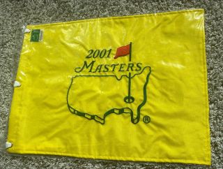 2001 Masters Augusta National Pin Flag Tiger Woods Pga Major Win