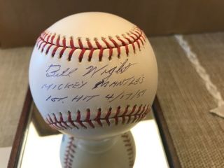Bill Wight Signed Baseball Mickey Mantle’s First Hit 4/17/51 Jsa