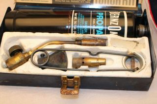 Vintage BernzOMatic TX - 25 Propane Torch Kit Case & Attachments 2