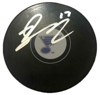Jaden Schwartz St Louis Blues Autographed Logo Puck -