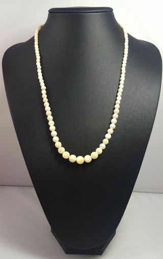 Lovely Long Graduated Vintage Mother Of Pearl Jewellery Necklace