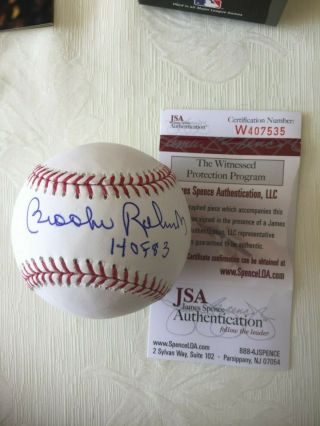 Brooks Robinson Autographed Baseball With Hof W/ Jsa