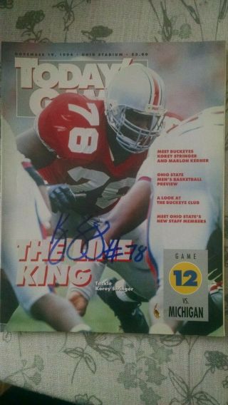 Korey Stringer Signed Ohio State Buckeyes Vs.  Michigan Program 11/19/1994