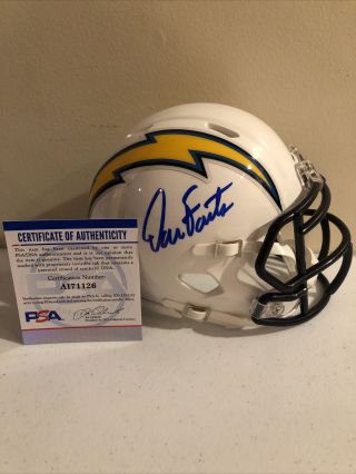 San Diego Chargers - Dan Fouts Signed Autograph Mini Helmet Psa Hof