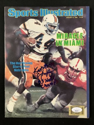 Keith Griffin Signed Sports Illustrated 1/9/84 No Label Hurricanes Autograph Jsa