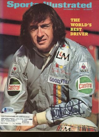Sir Jackie Stewart Formula One Signed Autographed Sports Illustrated Beckett Bas