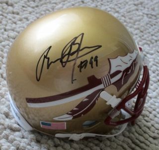 Brian Burns Autographed Florida State Mini Helmet - Carolina Panthers - Jsa