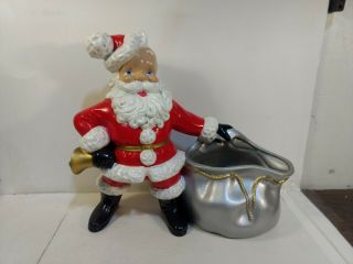 Vintage Atlantic Mold Santa With Toy Bag Ceramic Christmas Decoration Ch2609