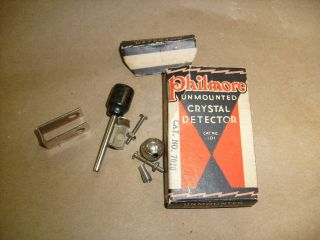 Vintage Philmore Unmounted Crystal Detector 7010 For Radio W/ Cat Whisker