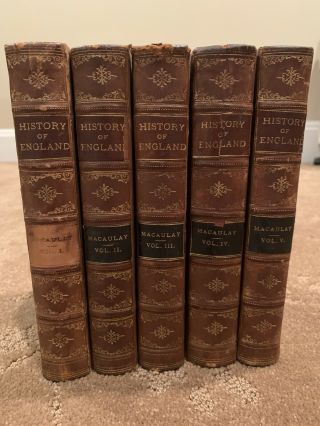 The History Of England From Accession Of James Ii Thomas Macaulay 5 Volumes Vg