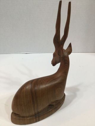 Vintage Carved Wood Gazelle Deer Antelope from Kenya Africa 8”.  1960 3