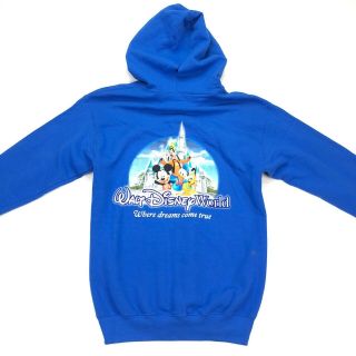 Vtg Walt Disney World " Where Dreams Come True " Hoodie Sweatshirt Blue • Small