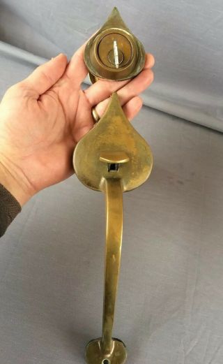 Vintage Schlage Teardrop Brass Handle Door Entrance Lock Deadbolt With Key