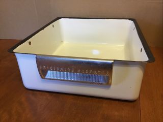 Vintage White Enamel Frigidaire Hydrator Refrigerator Drawer 1950’s Retro