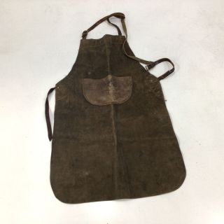 Vintage Farrier / Silversmith Suede & Leather Brown Apron 323