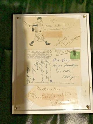 Don Hutson,  Charlie Keller,  And Bucky Walters Autographed Cuts