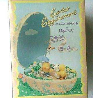 Enesco 1989 Vintage Small World Of Music Easter Egg Excitement Cottagecore Cute