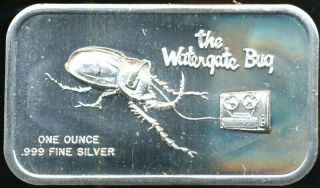 Vintage " The Watergate Bug " 1 Troy Oz.  999 Fine Proof - Like Silver Bar