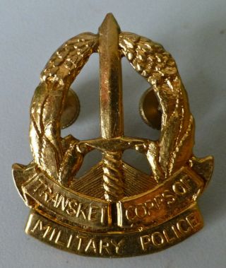 Transkei Military Police Africa Mp Provost Vintage Army Sword Brass Cap Badge