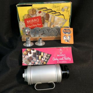 Complete Vintage Mirro Cooky And Pastry Press Set Cookie Vguc
