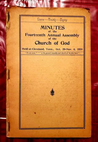 Minutes Of The Fourteenth Annual Assembly Church Of God 1919 Pentecostal
