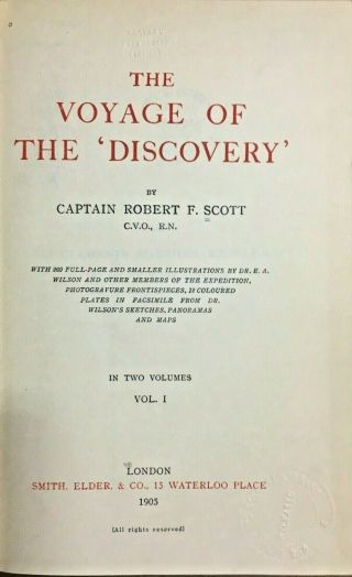 1905 The Voyage Of The Discovery - Capt.  Robert F.  Scott Ex.  Harvard Library