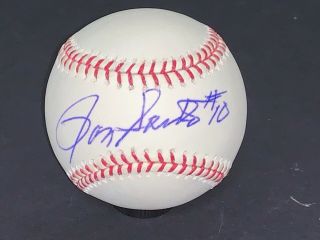 Ron Santo Chicago Cubs Autographed Signed Baseball 10 Imperfect A