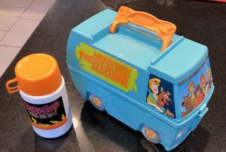Vtg Scooby Doo The Mystery Machine Lunch Box 2000 Volkswagen Bus W Thermos Hb