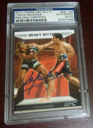 Lyoto Machida Signed Ufc 2011 Topps Moment Of Truth Insert Card Es - Lm Psa/dna