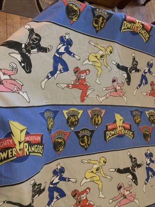 Vintage 1994 Mighty Morphin Power Rangers Fleece Blanket 72 x 88 3