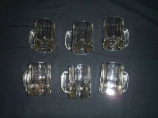 Set Of 6 Vintage Childs Small Root Beer Heavy Glass Mug 4 1/2 " Tall