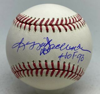 Reggie Jackson " Hof 1993 " Signed Baseball Bas Witnessed Ny Yankees
