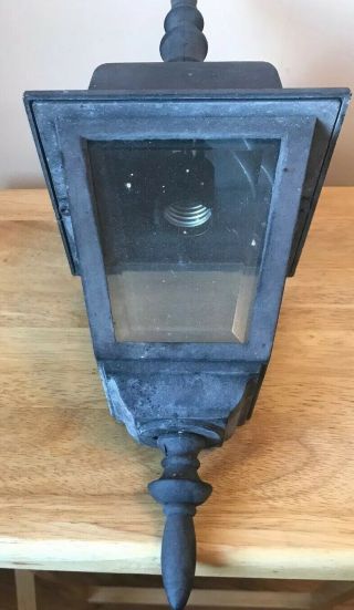 Vintage Black Outdoor Porch Wall Mount Sconce Light Fixture w Beveled Glass 2