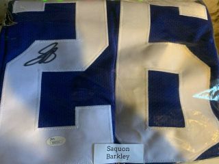 Saquon Barkley Giants / Penn State Autographed/signed Custom Jersey Jsa