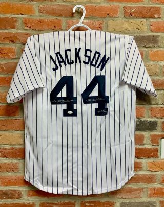 Reggie Jackson Autographed York Yankees Jersey With Inscriptions Jsa